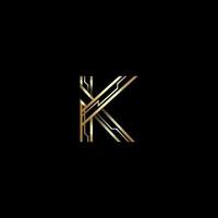 K lusso logo Tech lettera K logo design vettore