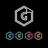 g logo Hexagone Tech g logo design vettore