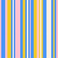 senza soluzione di continuità estate modello con colorato verticale Linee nel luminosa blu, rosa, giallo colori. vettore