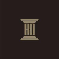 bq monogramma iniziale logo per studio legale con pilastro design vettore