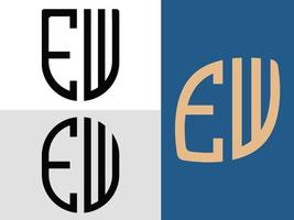 creativo iniziale lettere ew logo disegni fascio. vettore