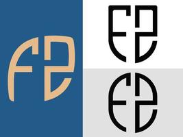 creativo iniziale lettere fz logo disegni fascio vettore