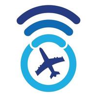 aereo con Wi-Fi logo concetto design. vettore