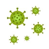 verde coronavirus segni volante nel il aria vettore