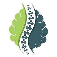 cervello con indietro osso simbolo rappresentare chiropratica terapia. cervello e spinale colonna logo vettore
