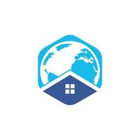 globale casa vettore logo design modello. mondo Casa vettore logo design concetto.
