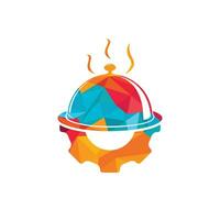 ristorante Ingranaggio vettore logo design. astratto cucinando logo concetto.