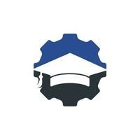 industriale ingegneria formazione scolastica vettore logo design. alunno Ingranaggio vettore logo modello.