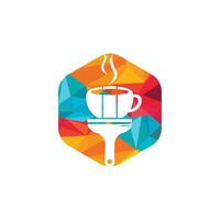 artista bar vettore logo design concetto. caffè boccale e dipingere spazzola icona.