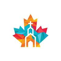 canadese Chiesa vettore logo design. acero Chiesa icona logo design.