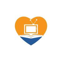 libro tv vettore logo modello design. unico libreria, biblioteca e media logotipo design modello.