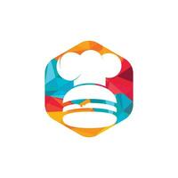 hamburger capocuoco vettore logo design modello. retrò veloce cibo hamburger distintivo logo design.