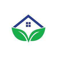 verde eco casa logo design. creativo verde Casa concetto logo design modello. vettore
