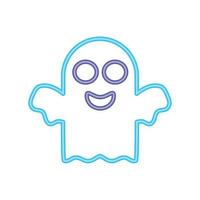 Halloween fantasma neon vettore