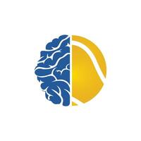 tennis cervello vettore logo design. inteligente tennis logo concetto.
