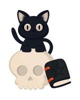 cartone animato gatto di halloween vettore