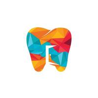 dente e Ingresso porta icona logo. dentale posto logo design concetto. vettore