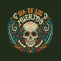 vettore illustrazione di un riccamente decorato giorno di il morto, dia de los muertos, zucchero cranio