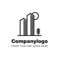 creativo città linea monogramma per logo design modello vettore