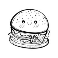 mano disegnato Hamburger vettore