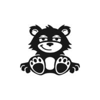 orso Bambola illustrazione seduta nel monocromatico design vettore