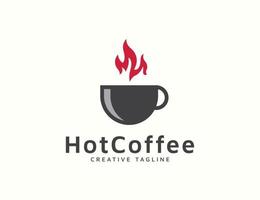 caldo caffè logo design vettore