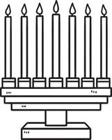 Kwanzaa kinara isolato colorazione pagina per bambini vettore