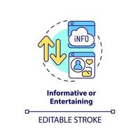 Informativo e divertente concetto icona. siti web categorie astratto idea magro linea illustrazione. utile informazione. isolato schema disegno. modificabile ictus. vettore