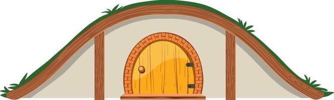 casa hobbit isolata su sfondo bianco vettore