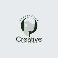 barbiere illustrazione logo, capelli salone vettore design