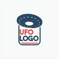 ufo illustrazione logo, spazio pianeta vettore design