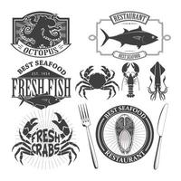 mare cibo retrò Vintage ▾ etichette come come loghi, loghi, etichetta, distintivi, francobolli e simboli. vettore