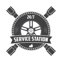 servizio stazione Vintage ▾ etichetta. logo modello. vettore illustrazione.