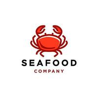 frutti di mare rosso Granchio ristorante logo design icona per cibo attività commerciale, rosso Granchio portafortuna cartone animato design illustrazione vettore