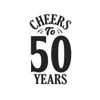 Celebrazione di compleanno vintage di 50 anni, applausi per i 50 anni vettore