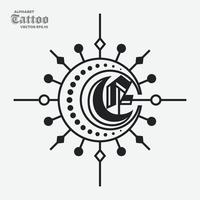 alfabeto e tatuaggio logo vettore