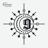 numero 9 tatuaggio logo vettore