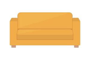 divano nel piatto stile. accogliente divano nel mostarda colore isolato su bianca sfondo. vettore illustrazione