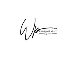 lettera wp firma logo modello vettoriale