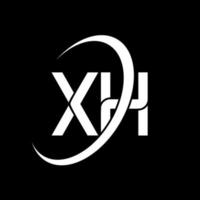 xh logo. X h design. bianca xh lettera. xh lettera logo design. iniziale lettera xh connesso cerchio maiuscolo monogramma logo. vettore