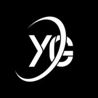 yg logo. y g design. bianca yg lettera. yg lettera logo design. iniziale lettera yg connesso cerchio maiuscolo monogramma logo. vettore