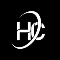 hc logo. h c design. bianca hc lettera. hc lettera logo design. iniziale lettera hc connesso cerchio maiuscolo monogramma logo. vettore