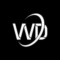 wd logo. w d design. bianca wd lettera. wd lettera logo design. iniziale lettera wd connesso cerchio maiuscolo monogramma logo. vettore