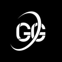 gg logo. g g design. bianca gg lettera. gg lettera logo design. iniziale lettera gg connesso cerchio maiuscolo monogramma logo. vettore