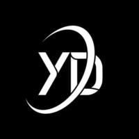 yd logo. y d design. bianca yd lettera. yd lettera logo design. iniziale lettera yd connesso cerchio maiuscolo monogramma logo. vettore