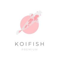 bellissimo pastello rosa koi pesce vettore illustrazione logo