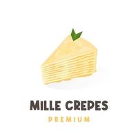 delizioso durian aromatizzato mille crepes vettore illustrazione logo