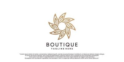 loto floreale logo design modello per boutique con unico concetto premio vettore