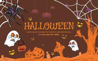 Halloween spaventoso Festival sito web bandiera vettore