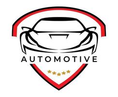 gli sport auto emblema logo con scudo strisce vettore